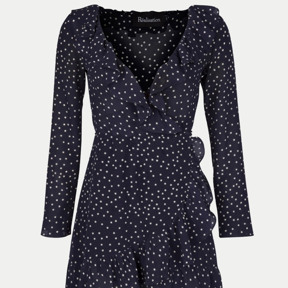 Realisation Par Navy Star Print Dress